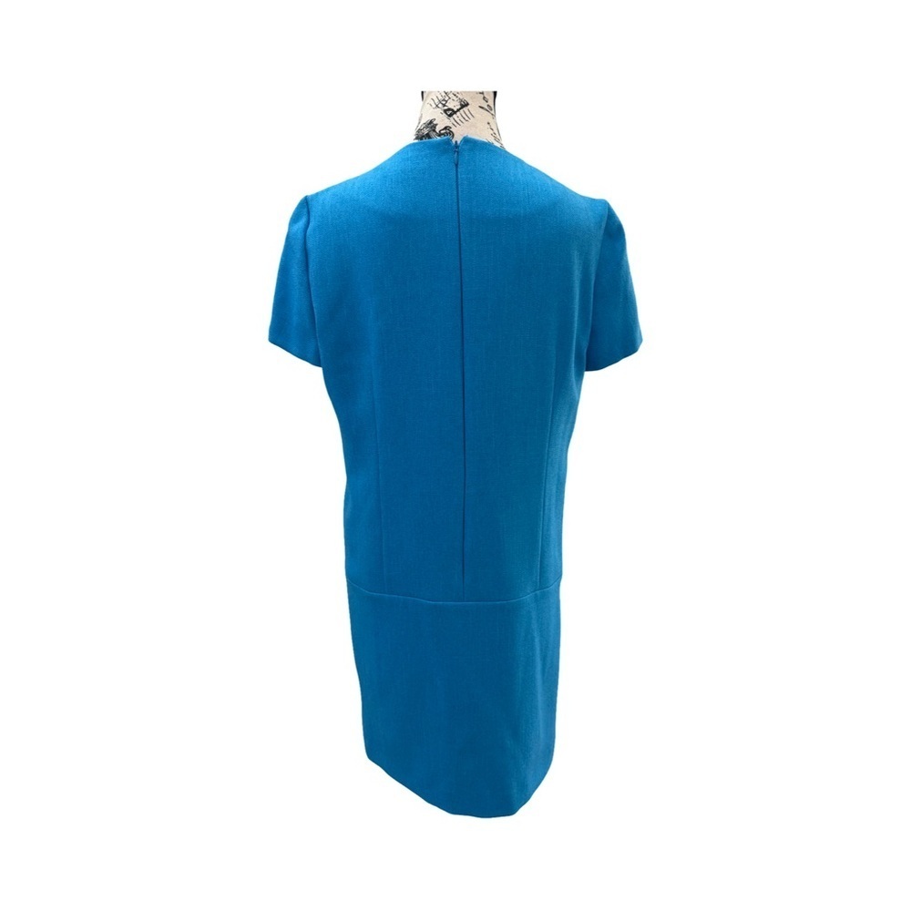 Tahari Arthur S. Levine Classic  Blue Short Sleeve Cocktail Shift Dress Size 10 - Picture 8 of 12